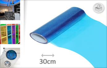 Blauw doorzichtig wrap film