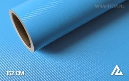 3D carbon babyblauw wrap film