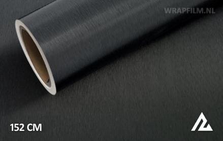 Geborsteld aluminium zwart wrap film