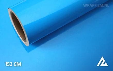 Glans lichtblauw wrap film
