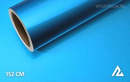 Glans metallic lichtblauw wrap film