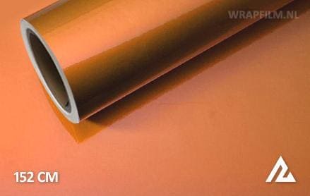 Glans metallic oranje wrap film