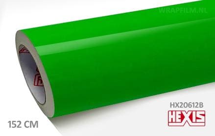 Hexis HX20612B Fluor Green Gloss wrap film